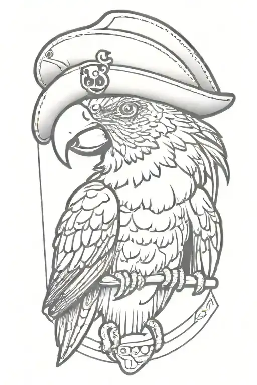 Parrot With Pirate Hat And Eye Patch
