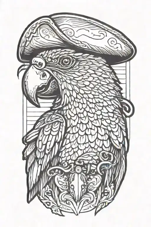 Parrot With Pirate Hat And Eye Patch