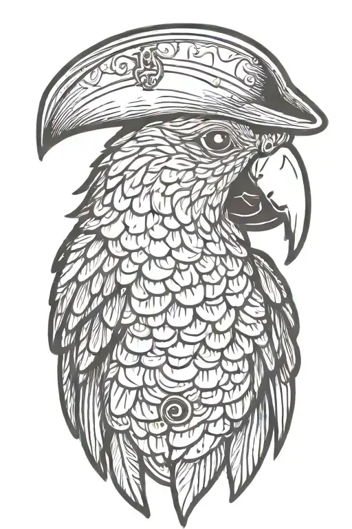 Parrot With Pirate Hat And Eye Patch