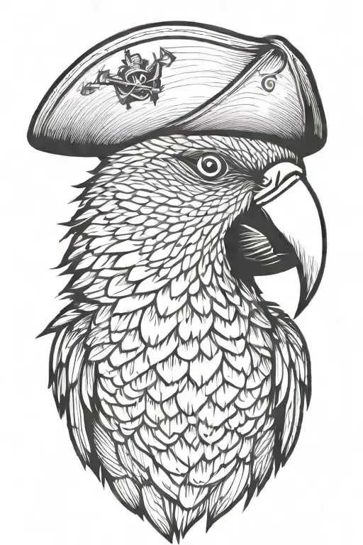 Parrot With Pirate Hat And Eye Patch