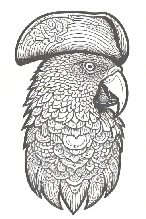 Parrot With Pirate Hat And Eye Patch