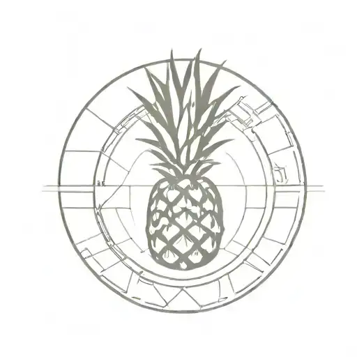 Pineapple Top From Above And Traffic Circle Design