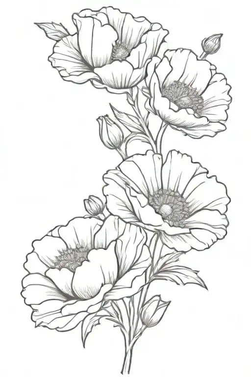 Poppy Carnation And Daisy Bouquet