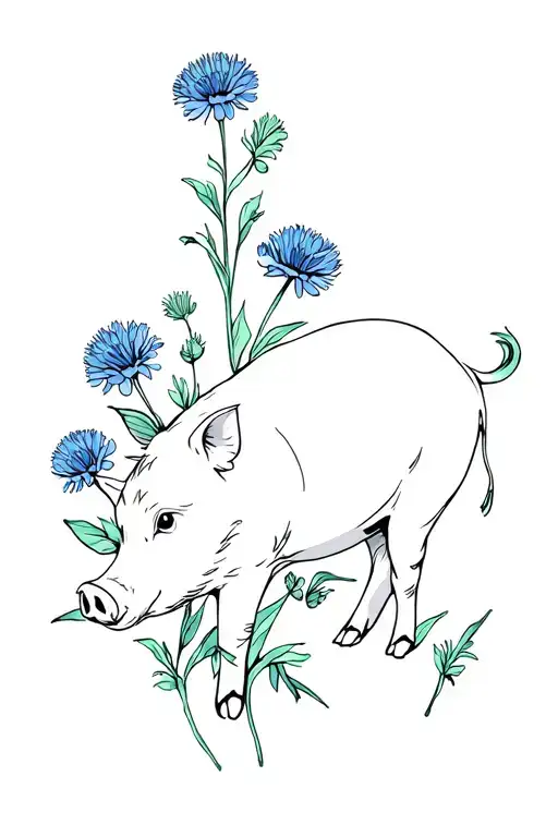 Cornflower With Pig