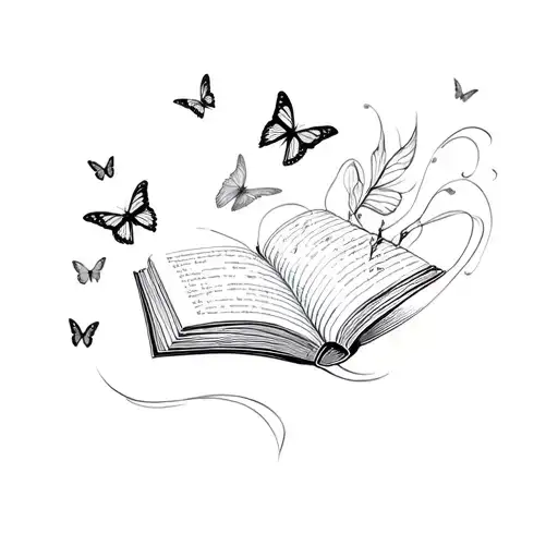 Book With Butterflies Surrounding