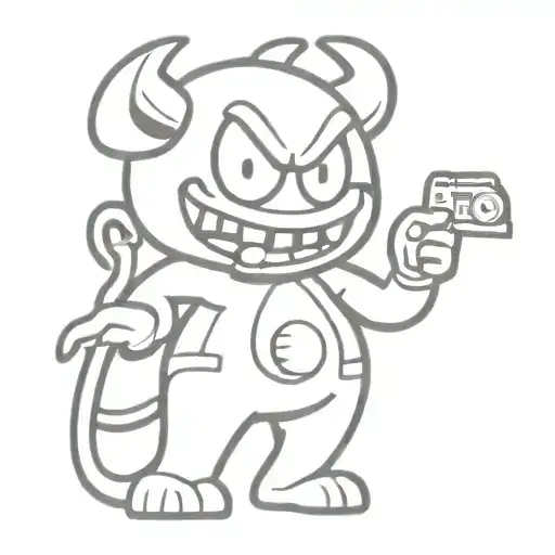 Cuphead Devil Playing Slot Machines