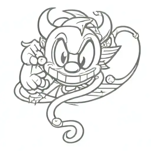 Cuphead Devil Playing Slot Machines Sitting