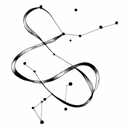 Leo Constellation With Ribbon Intertwined