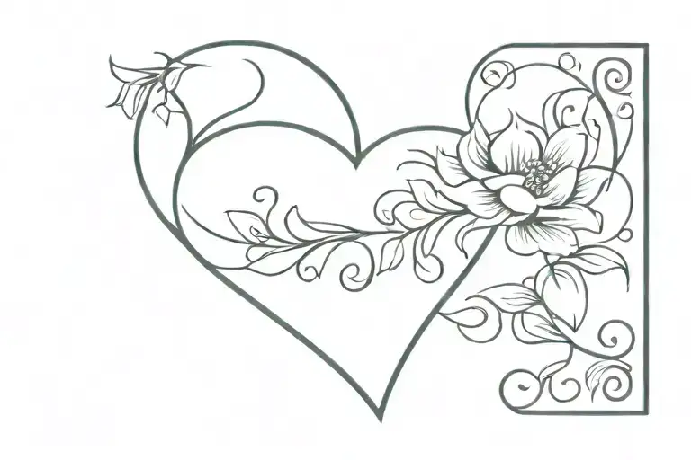 Inicial N N Heart Symbolizing Love