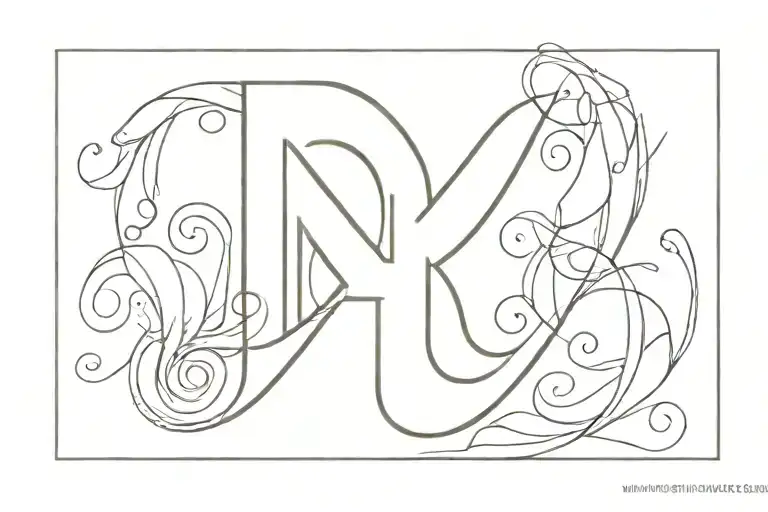 Inicial N N Letter