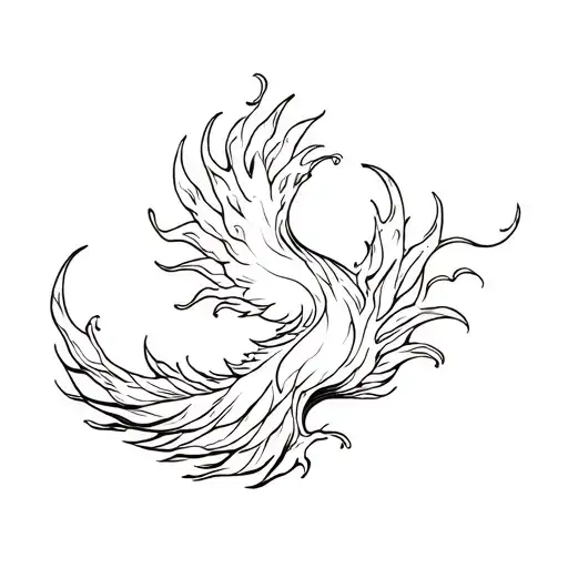 Fiery Phoenix Ocean Waves