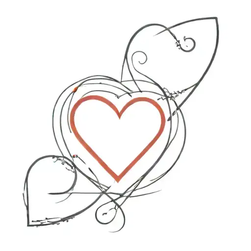 A Minimalist Red Heart Tattoo With Your Birthday Date Incorporated Into The Design