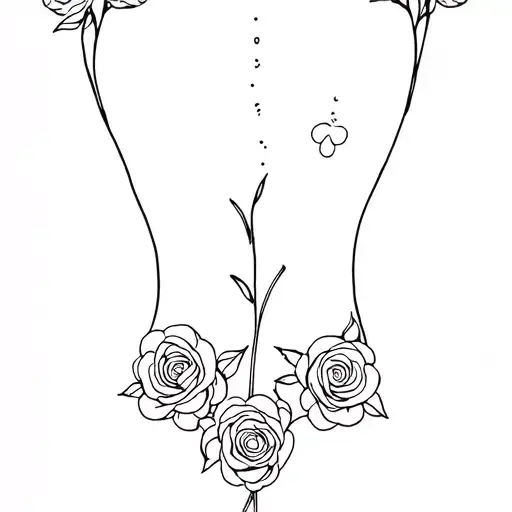 Park Roses On The Back Along The Spine In Fineline