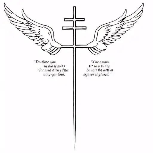 Bible Verse With Angels A Cross