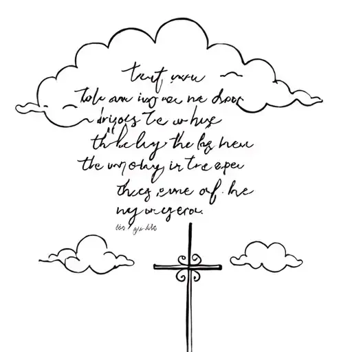 Bible Verse With A Cross And Clouds