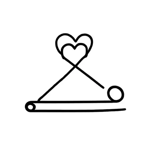 Safety Pin With 4 Hearts On It