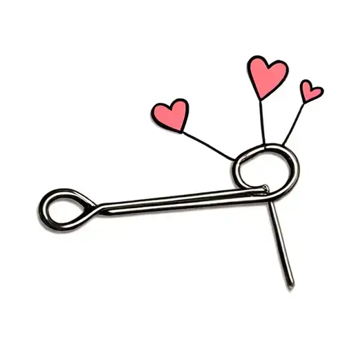 Safety Pin With Hearts Pinned