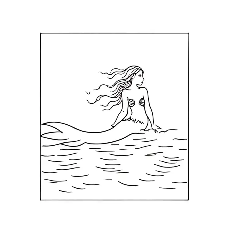 Mermaid Swimming Upstream