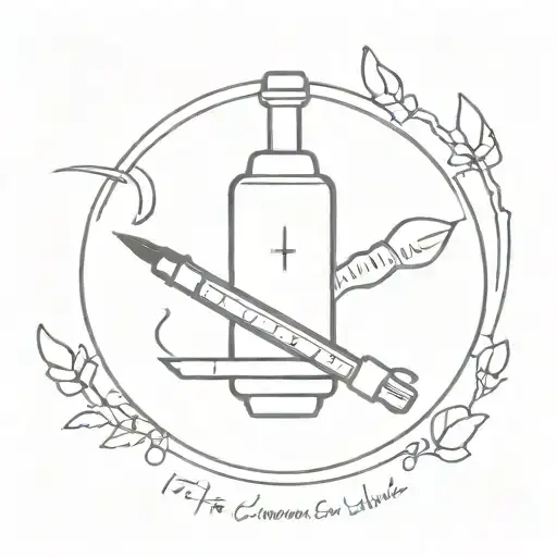 Simple Gravestone Over A Syringe Symbolizing The Client's