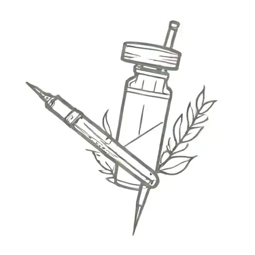Simple Gravestone Over A Syringe Symbolizing The Client's