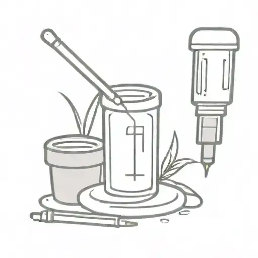 Simple Gravestone Over A Syringe Symbolizing The Client's