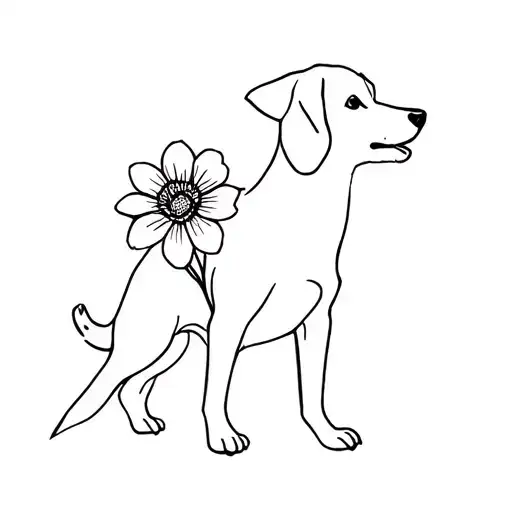 Dog With Flower