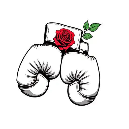 Boxing Gloves And A Red Rose