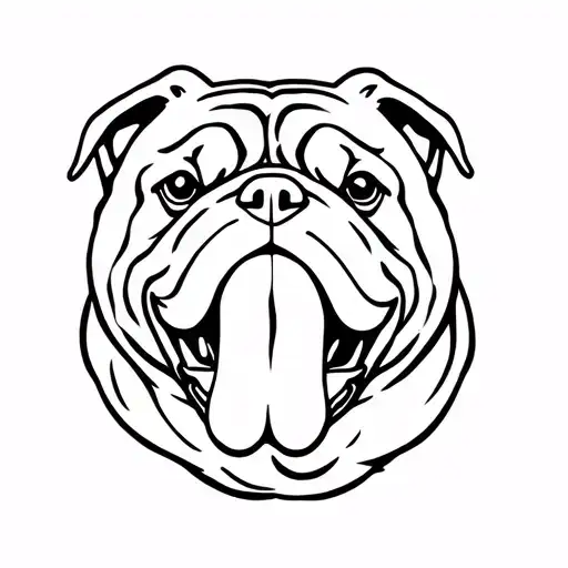 English Bulldog With The Tongue Outside