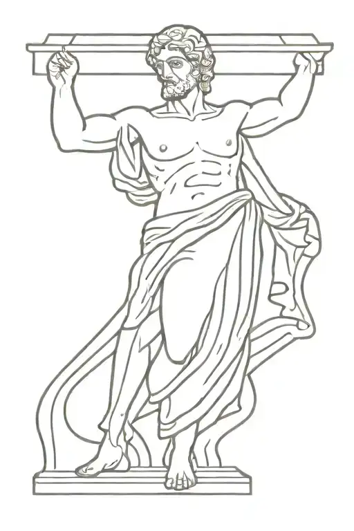 Fine Line Greek Statue Broken