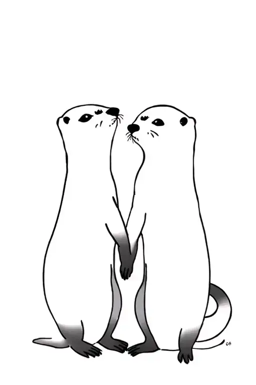 Otters Holding Hands