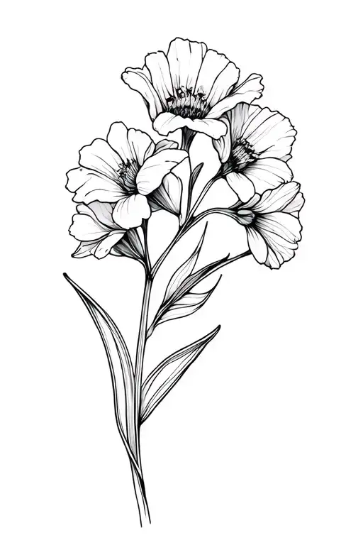 Poppy Gladiolus Daisy Sweet Pea Intertwined Within