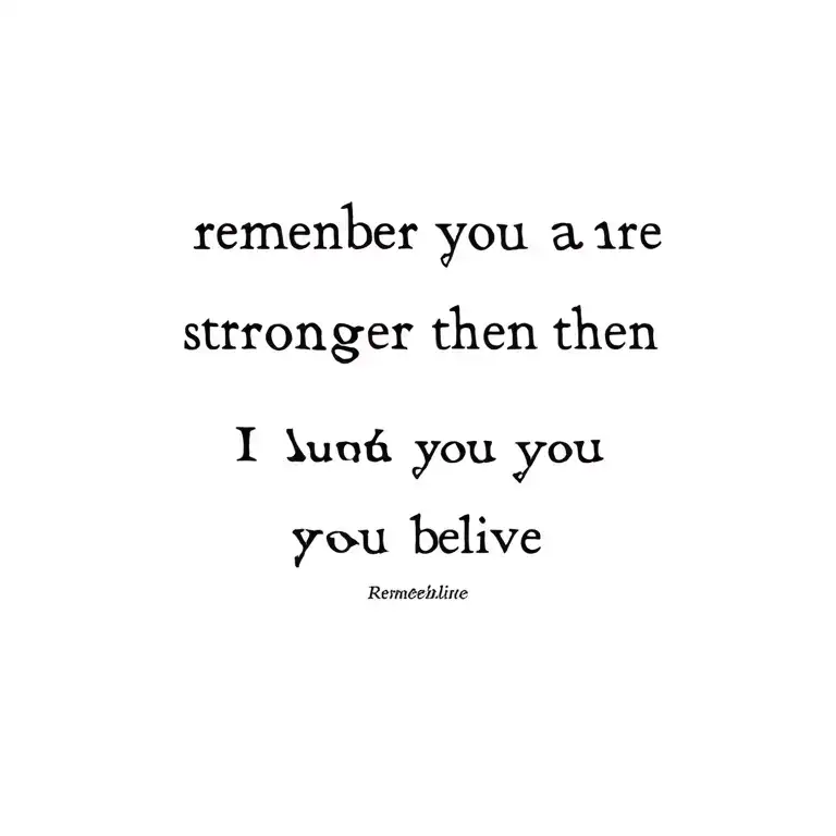 Remeber You Are Stronger Then You Belive