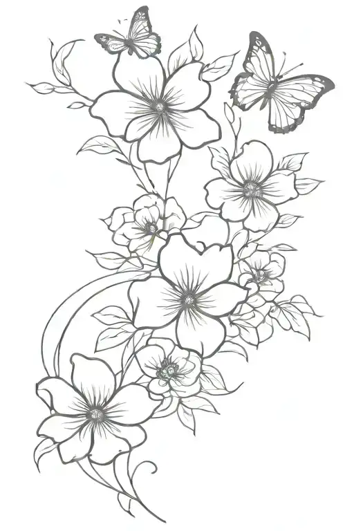 Flores And Butterflies