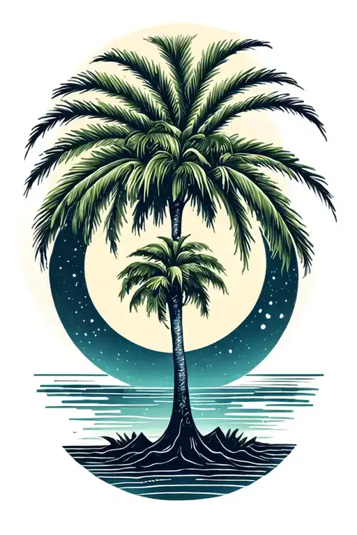 Palmetto Tree With Crescent Moon