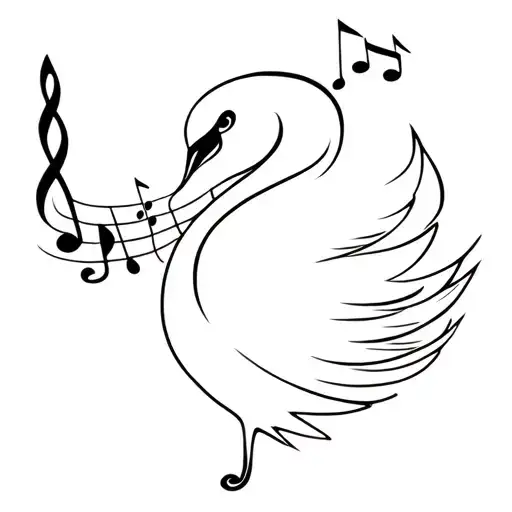 Swan And Music Note