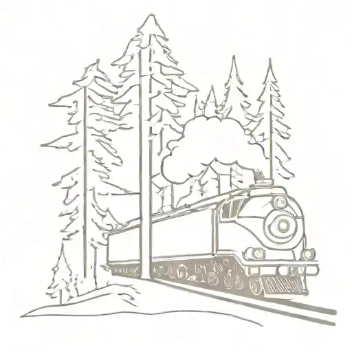 Steam Train In Redwoods