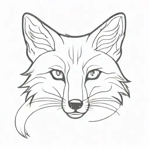 A 7X7 Minimalist Tattoo Of A Fox