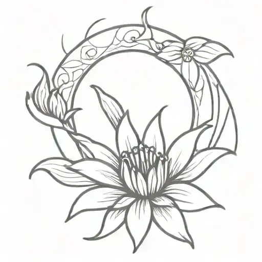 Sun And Lilly Flower