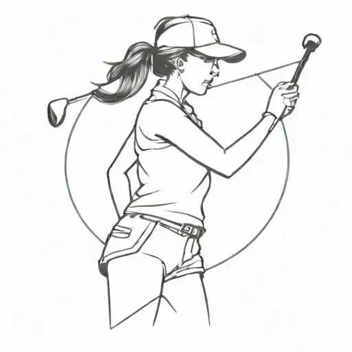 Golfer Girl Looking