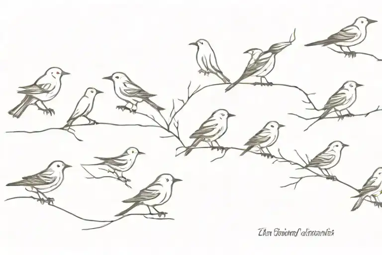 5 Tiny Bird Silhouettes