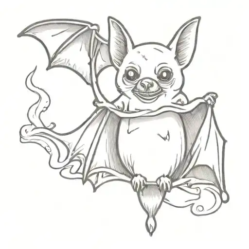 Cute Bat Using A Bong To Smoke With