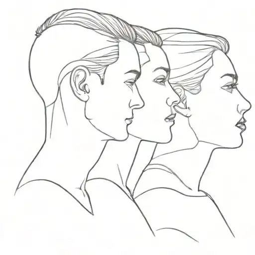 2 Boys 1 Girl Side Profile Minimalist