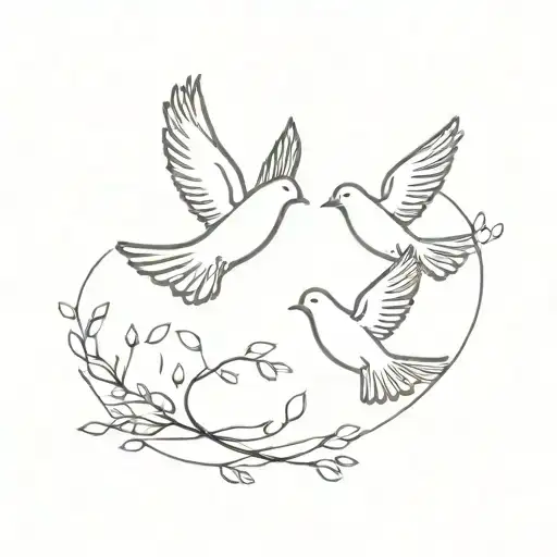 Doves Flying