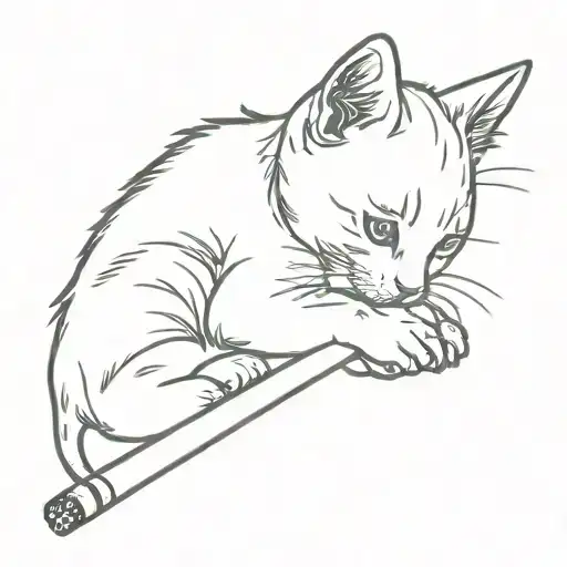 Kitten Smoking Cigarette