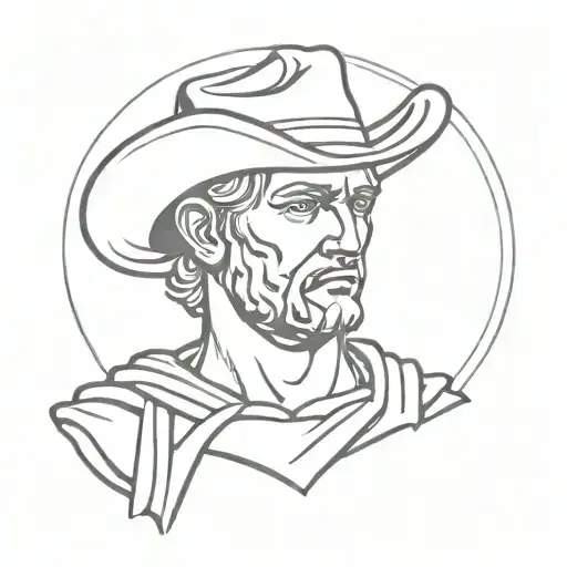 Roman Statue With Cowboy Hat