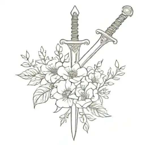 Sword With Flowers Wrapped