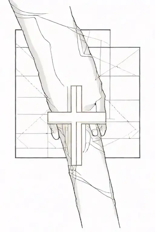 Left Arm Sleeve That Incorporates A Solid Black Cross On Forearm
