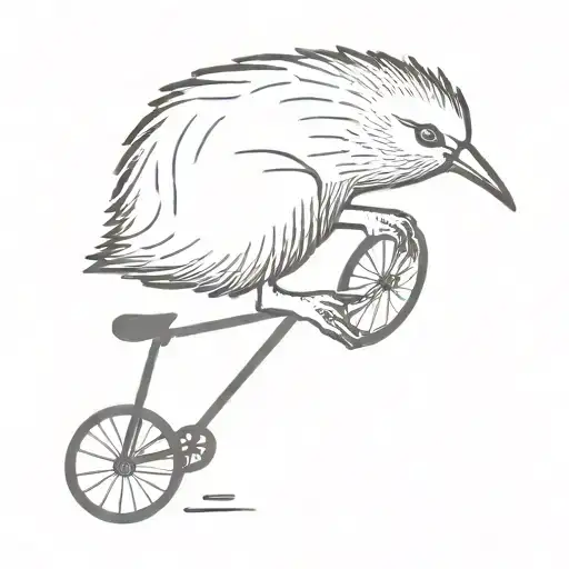 Kiwi Bird Riding Bike