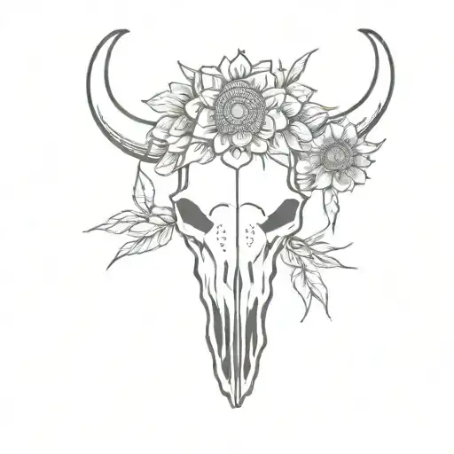 Bull Skull Sunflower Cacti
