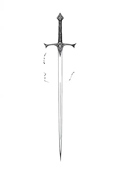 Thin Sword With A Scrible 'Rejitha'